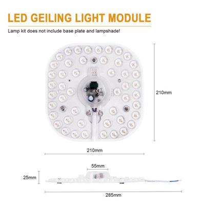 Extrastar 32W LED square ceiling light module 210mm