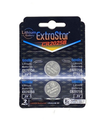 ExtraStar 3V CR2025B Lithium Cell Batteries, 2 Pack