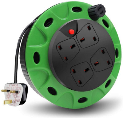 ExtraStar 4 Gang Heavy-Duty 13A 5M indoor and outdoor Cable Reel, Thermal overload protection