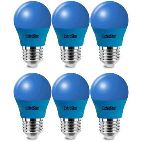Extrastar 4W BLUE LED Golf Ball Modern ColouBLUE Light Bulb E27 (Pack of 6)