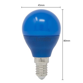 Extrastar 4W Blue LED Golf Ball Modern Coloured Light Bulb E14
