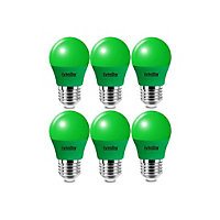 Extrastar 4W Green LED Golf Ball Modern ColouGreen Light Bulb E27 (Pack of 6)