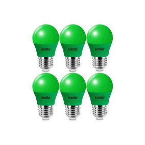 Extrastar 4W Green LED Golf Ball Modern ColouGreen Light Bulb E27 (Pack of 6)