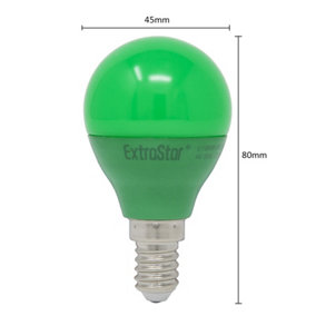 Extrastar 4W Green LED Golf Ball Modern Coloured Light Bulb E14