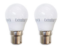 Extrastar 4W LED Ball Bulb B22 Daylight 6500K (pack of 2)