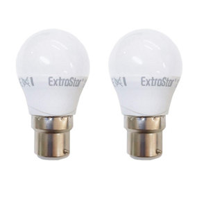 Extrastar 4W LED Ball Bulb B22 Daylight 6500K (pack of 2)