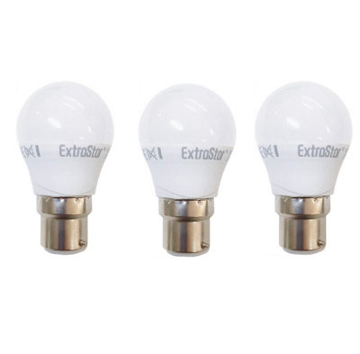 Extrastar 4W LED Ball Bulb B22 Daylight 6500K (pack of 3)