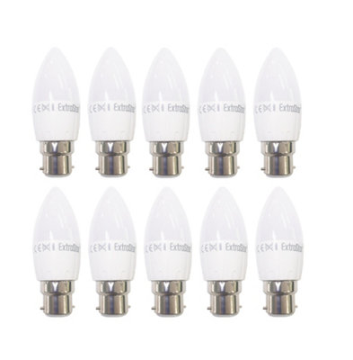 ExtraStar 4W LED Candle Light Bulb B22 Daylight 6500K Clampshell pack of 10