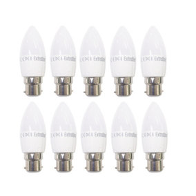 ExtraStar 4W LED Candle Light Bulb B22 Warm White 3000K Clampshell pack of 10