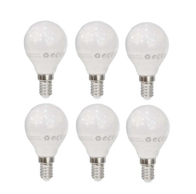 Extrastar 4W LED G45 Golf Ball Bulb E14, 6500K Daylight (Pack of 6)