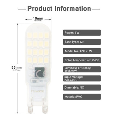 Extrastar 4W LED Mini Bulb G9, 3000K (pack of 3)