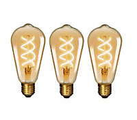 Extrastar 4W LED Spiral Filament Light Bulb  E27 2200K, pack of 3