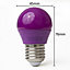 Extrastar 4W Purple LED Golf Ball Modern Coloured Light Bulb E27 (Pack of 2)