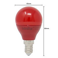 Extrastar 4W Red LED Golf Ball Modern Coloured Light Bulb E14