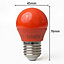 Extrastar 4W Red LED Golf Ball Modern Coloured Light Bulb E27 (Pack of 2)