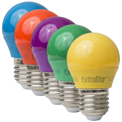 Extrastar 4W Yellow LED Golf Ball Modern ColouYellow Light Bulb E27 (Pack of 6)