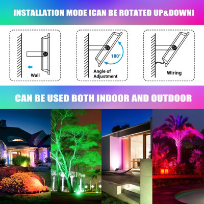 ExtraStar 50W IP65 RGB 2600lm LED Floodlight, 16 Colours, Remote Control Included