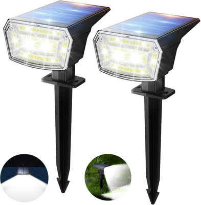 ExtraStar 59 LED Solar Spotlights Outdoor Garden Lawn Lights, 6500K, 2 Pack