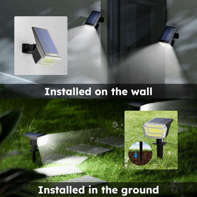 ExtraStar 59 LED Solar Spotlights Outdoor Garden Lawn Lights, 6500K, 2 Pack