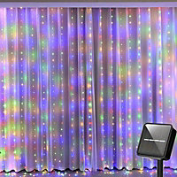 Extrastar 5M x 2M LED  outdoor garden Solar Curtain 320 LEDs Multi-color  with 16 hooks