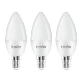 Extrastar 6W LED Candle Bulb E14,6500K, Daylight (Pack of 3)