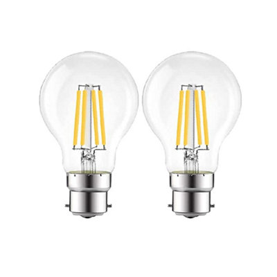 Extrastar 8W LED Filament Light Bulb B22, 2700K, pack of 2