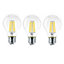 Extrastar 8W LED Filament Light Bulb B22, 2700K, pack of 3