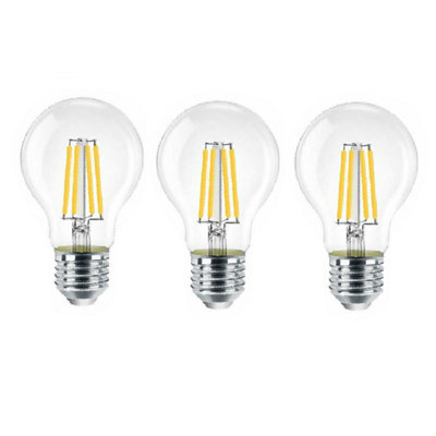 Extrastar 8W LED Filament Light Bulb B22, 2700K, pack of 3