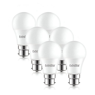 ExtraStar B22 7W 560lm Globe LED Light Bulb, Daylight, 6 Pack