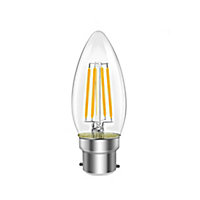 EXTRASTAR B22 LED Filament Candle Bulbs 6W warm white,2700K