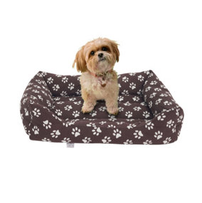 Extrastar Brown Paw Fabric Dog Pet Bed