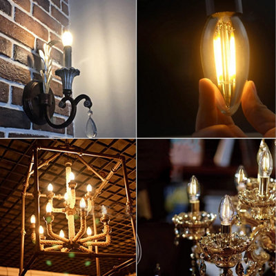 ExtraStar E14 6W 750lm LED Candle Filament Light Bulb, 3000K Warm White, 6 Pack