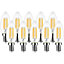 EXTRASTAR E14 LED Filament Candle Bulbs 4W warm white,2700K (pack of 10)