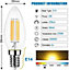 EXTRASTAR E14 LED Filament Candle Bulbs 4W warm white,2700K