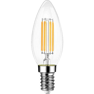 EXTRASTAR E14 LED Filament Candle Bulbs 6W warm white,2700K