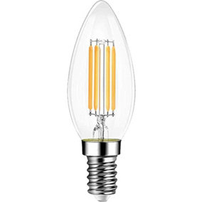 EXTRASTAR E14 LED Filament Candle Bulbs 6W warm white,2700K