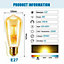 ExtraStar E27 6W ST64 Warm white LED Vintage Filament Light bulb (pack of 4)