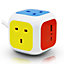 Extrastar EXTRASTAR Power Cube 4 Ways Sockets USB Type-C 1.5m white 13A extension lead