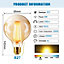Extrastar G95 6W LED Ball Vintage Filament Light Bulb, Warm White