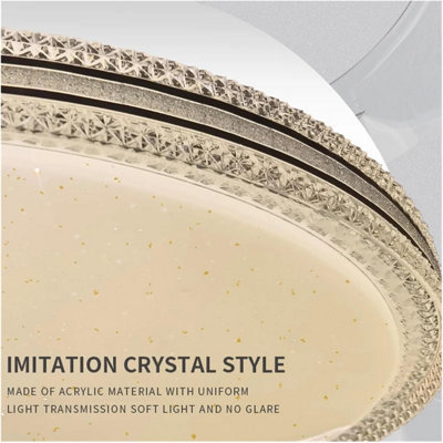 ExtraStar Integrated LED Silver Glitter Ceiling Fan Light - Remote Control Included