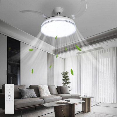 ExtraStar Integrated LED Silver Glitter Ceiling Fan Light - Remote Included