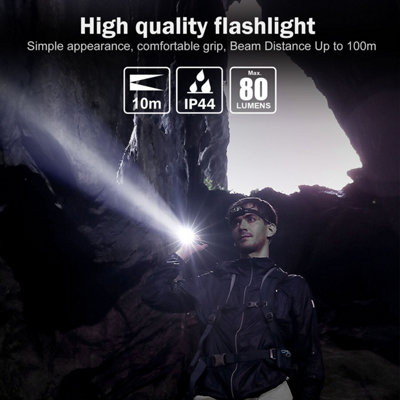 Extrastar LED Flash Light, torch, lantern, Battery 3xAAA included, IP44