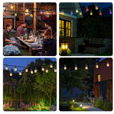ExtraStar LED Solar Bulb String Lights, 6.5m, 10 Bulbs, 8 Modes RGBW