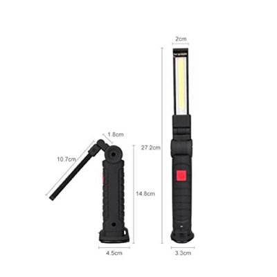 Extrastar LED Working Light Foldable 3 Mode IP20 USB Rechargeable Camping Torch