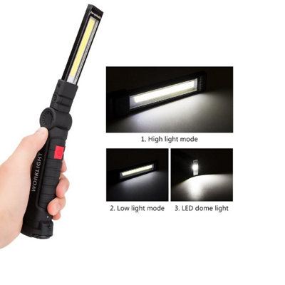 Extrastar LED Working Light Foldable 3 Mode IP20 USB Rechargeable Camping Torch