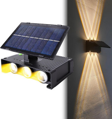 ExtraStar Modern Up and Down LED Solar Wall Light, Warm White 3000K