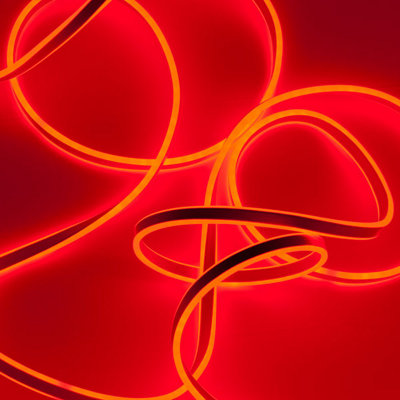 Extrastar Neon LED Strip 5M Cable with Power Adapter, Red, IP65, Christmas Halloween decorations