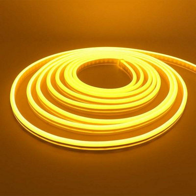 Extrastar Neon LED Strip 5M Cable with Power Adapter, Yellow, IP65, Christmas Halloween decorations