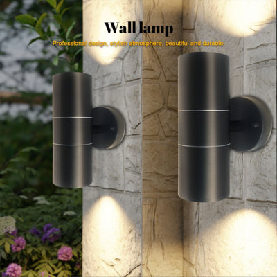 Extrastar Outdoor Up and  Down Wall light Black  IP44 (2 x GU10 6W included)