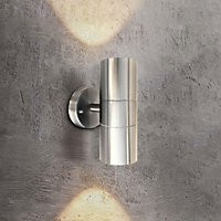 Extrastar Outdoor Up and  Down Wall light steel  IP44 (GU10 6W included)